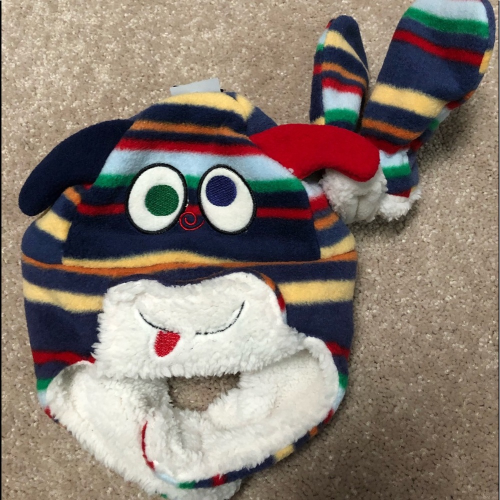 Unisex Google Eyes Matching Fur lined hat & Mitten